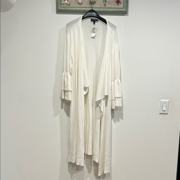 Lane Bryant plus size 22/24 White Women's long bell sleeve duster - Picture 1 of 6